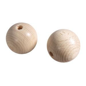 Boules bois brut FSC 100%, percées,ø30mm