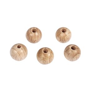 Boules en bois brut, percées, ø 10mm