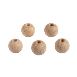 Raw-wood balls, drilled, 12mm ø