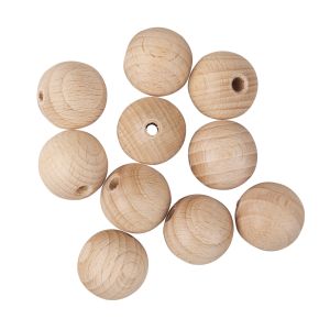 Boules en bois brut, percées, ø20mm