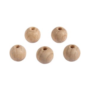 Boules en bois brut, percées, ø23mm