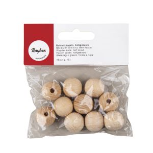 Raw-wood balls, half-drilled, 18mm ø