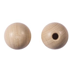Raw-wood balls, half-drilled, 30mm ø
