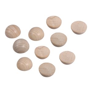 Raw-wood half-balls, undrilled, 20mm ø