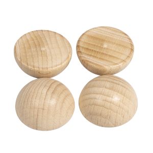 Hemisphères bois brut, non-perc., ø30mm