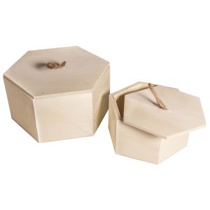 Set: Wooden boxes hexagon, FSC Mix Credi
