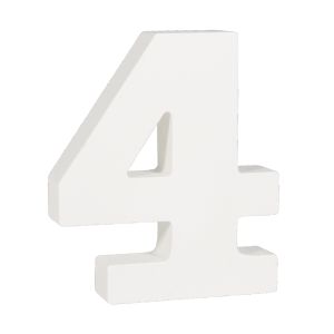 MDF - number  4  , white