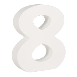 MDF - number  8  , white