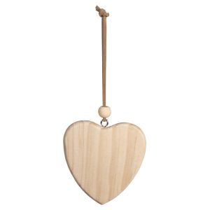 Wood pendant Heart, FSC Mix Credit,7cm ø