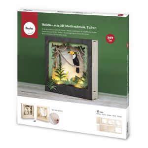 Kit bois cadre motif 3D Toucan, FSC 100%