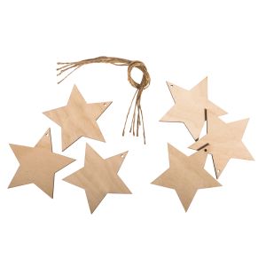 Pendentif en bois Etoile, FSC Mix Credit