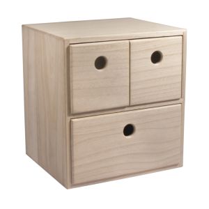 Wood.chest of 3 drawers, FSC 100%