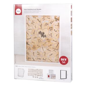 Holz Gästebuch mit Herzen,FSC Mix Credit