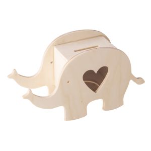 Holz Spardose Elefant, FSC 100%