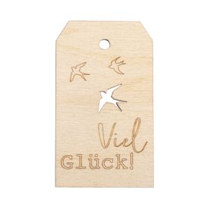 Wood tag Viel Glück , FSC Mix Credit