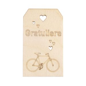 Wood tag Gratuliere , FSC Mix Credit