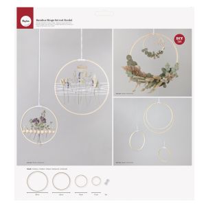 Bambus Ringe Set mit Kordel, 12-30cm ø