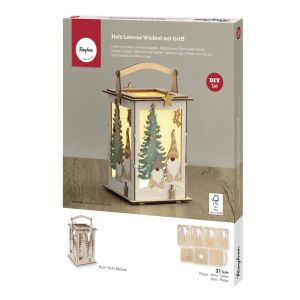 Wood lantern Gnome, FSC Mix Credit