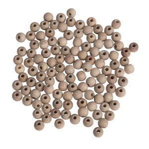 Perles en bois brut, FSC 100%, 6mm ø
