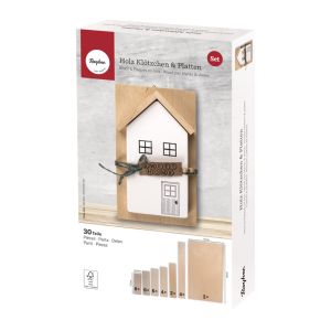 Holz Set Klötzchen + Platten, FSC 100%