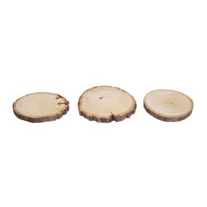 Wood disc, round, natural, 10-12cm ø