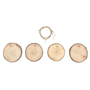 Wooden discs to hang, 6.5-7.5cm ø