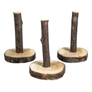 Support déco en bois naturel, ø4,5-5,5cm