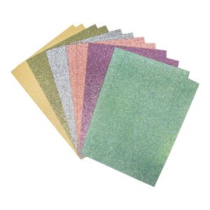 Glitterpapier Mix - Pastell,A5,selbstkl.