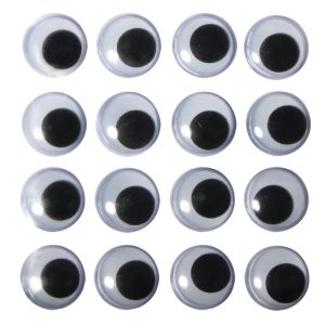 Plastic wiggle eyes, adhesive,15mm ø