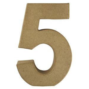 Papier-mâché number 5 FSC Recycled 100%