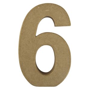Papier-mâché number 6 FSC Recycled 100%