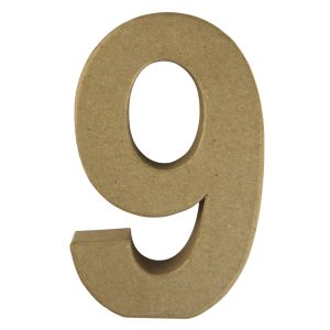 Pappmaché Zahl 9 FSC Recycled 100%