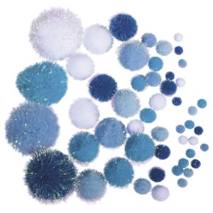 Pompons metallic, assortis