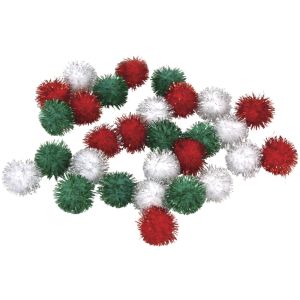 Metallic-Pompons, 15mm ø, assorted