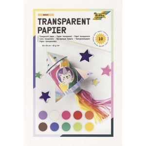Papier transparent vitrail, 10 couleur