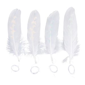 Deco-feathers white with butterflies