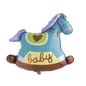 Foil balloon Rocking horse, 94cm ø