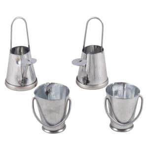 Metallic watering can + bucket
