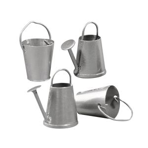 Metallic watering can + bucket