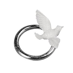 Ring with dove, 2 cm
