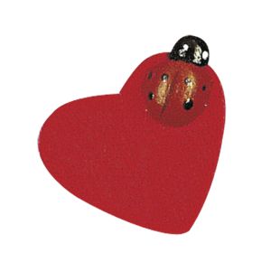 Petites pièces en bois: Coeur+coccinelle