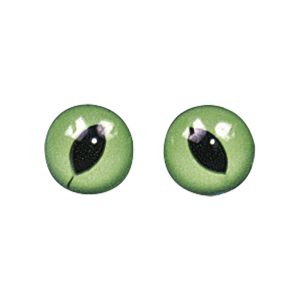 Plastic cats' eyes, green/black,8 mm ø
