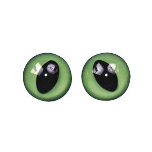 Plastic cats' eyes, green/black12 mm ø