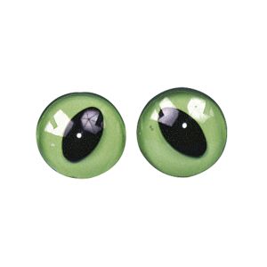 Plastic cats´ eyes, green/black14 mm ø