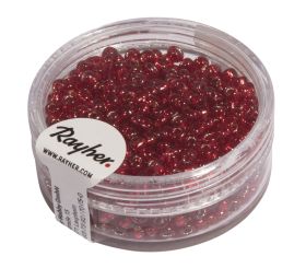 Rocailles,2,6 mm ø,av.garniture d'argent