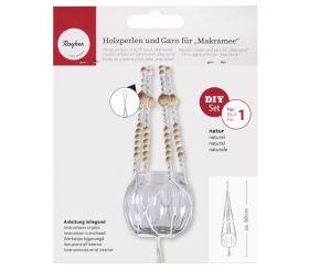 Kit: Perles bois et du fil p. Macramé