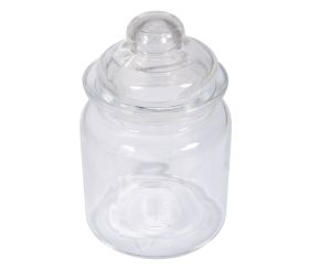 Récip.de verre av. couvercle verre,ø8cm