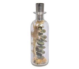 Vase en verre av.fleurs séchées+bougeoir