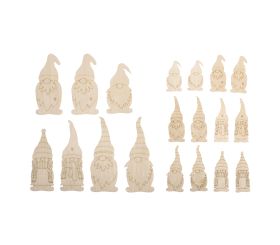 Famille de lutins en bois plaqué