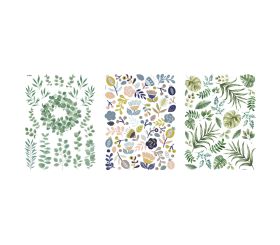 Transfert  Rub on  Botanical Flowers